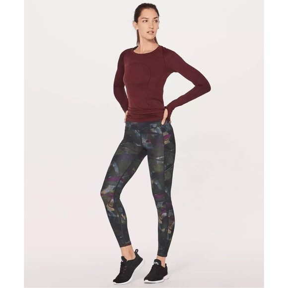 LULULEMON Speed Up Tight 4 Aura Dark Chrome Multi Run Train Pant EUC B84 - Picture 1 of 5